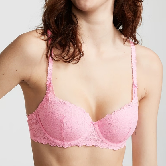 PINK Wink Lace Push-Up Balconette Bra - Picture 1 of 5